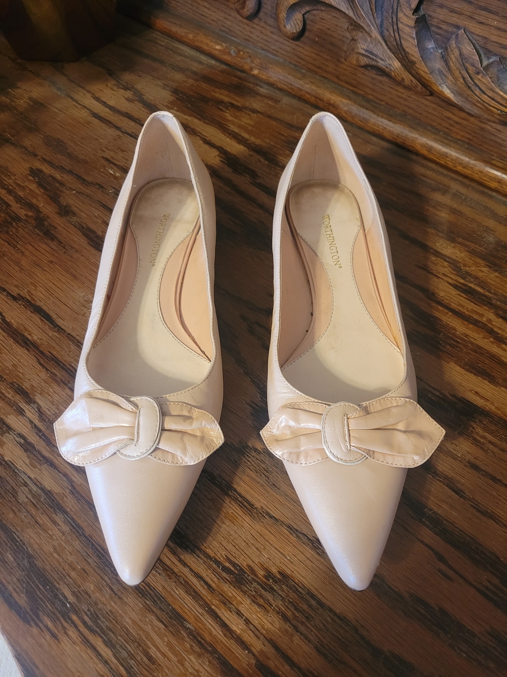 Worthington Pointed Bow-Accent Flats in Soft Pink for Women